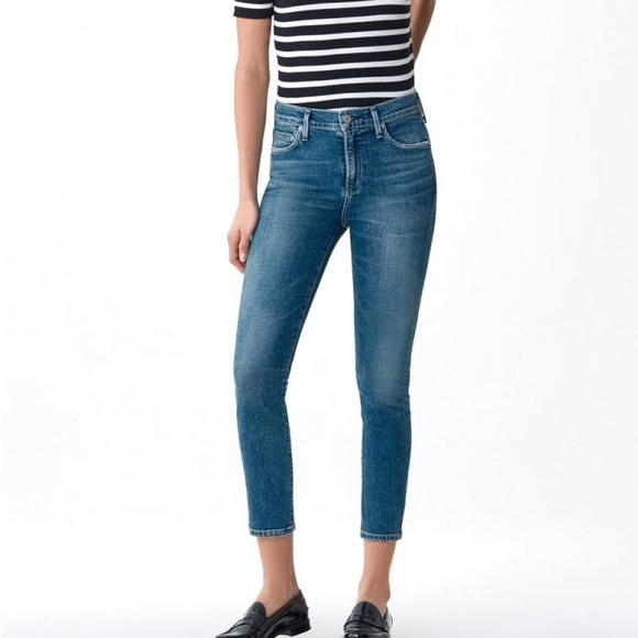Citizens of Humanity Women's Rocket Crop Velour High Rise Skinny Jean